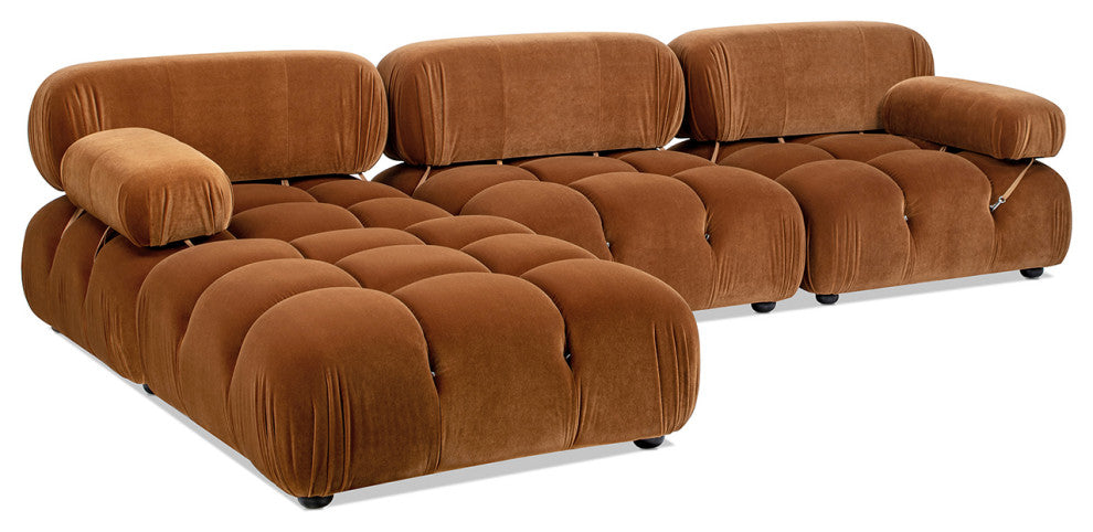 Marcel 109.5" Modular Sectional, Burnt Orange Performance Velvet
