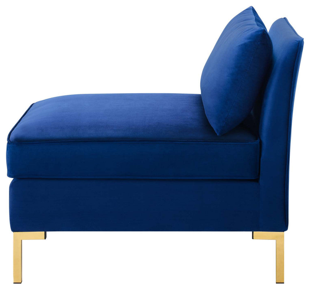 Sectional Sofa Set, Velvet, Blue Navy, Modern, Living Lounge Hotel Hospitality