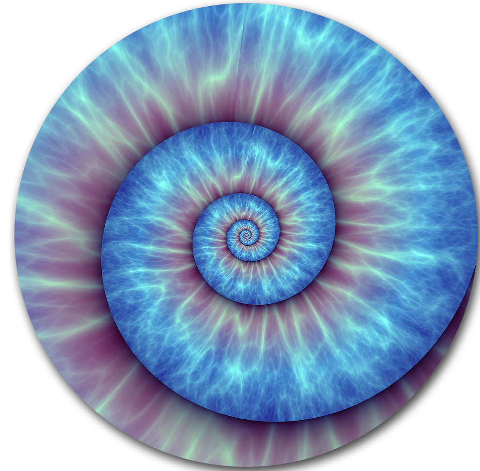 Fibonacci Pattern Blue, Abstract Art Round Wall Art, 23"