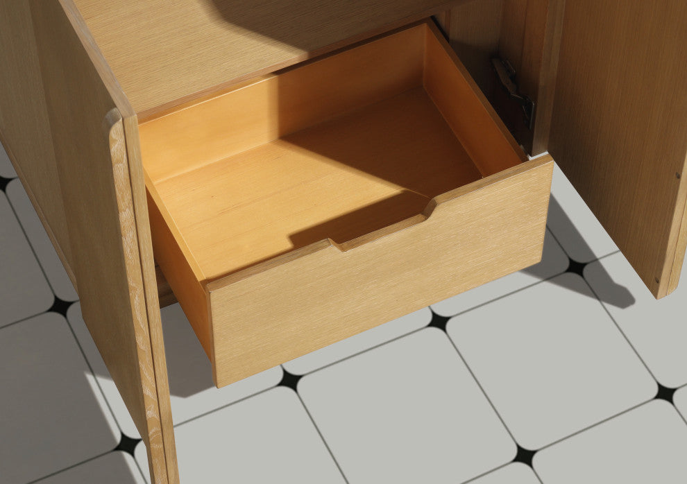Lucas Bathroom Vanity, Washed Oak, 30", Single Sink, Freestanding