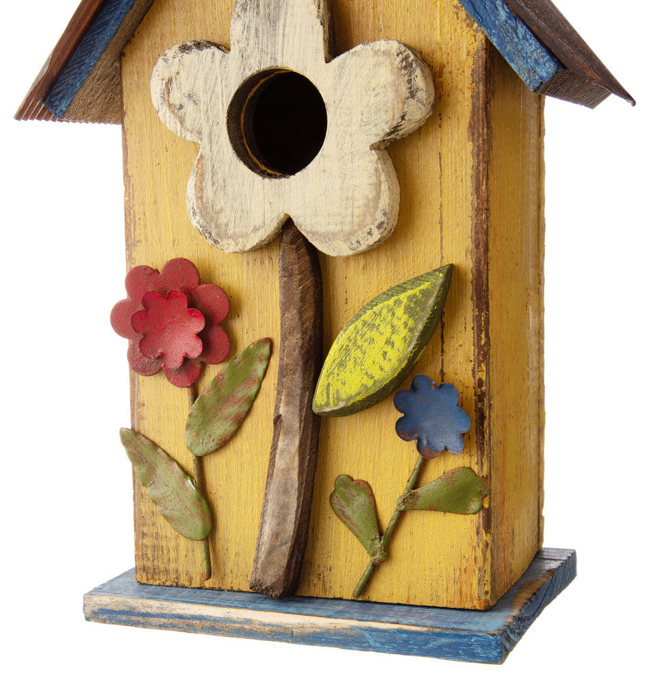 Decorative Wooden Rustic Multi-Functional Hanging Hand-Painted Birdhouse