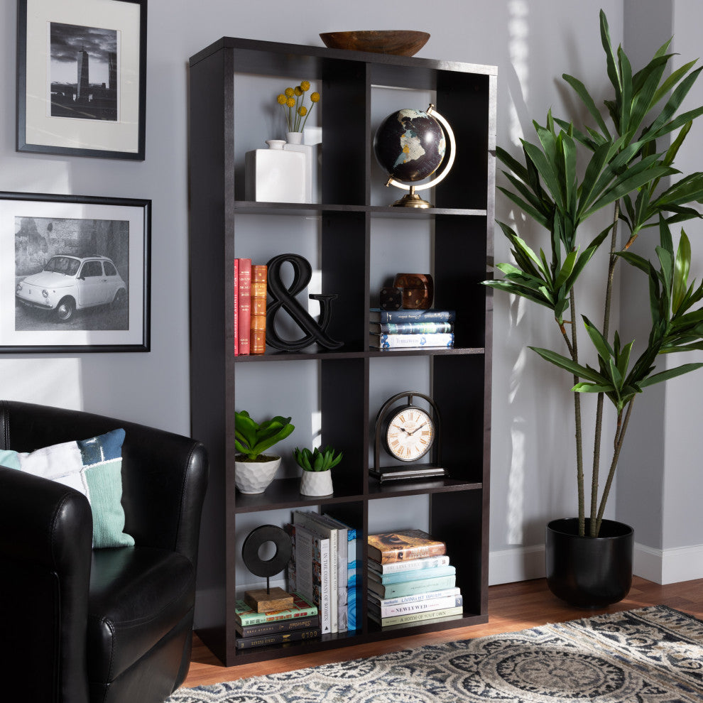 Meerash Dark Brown 8-Cube Multipurpose Storage Shelf