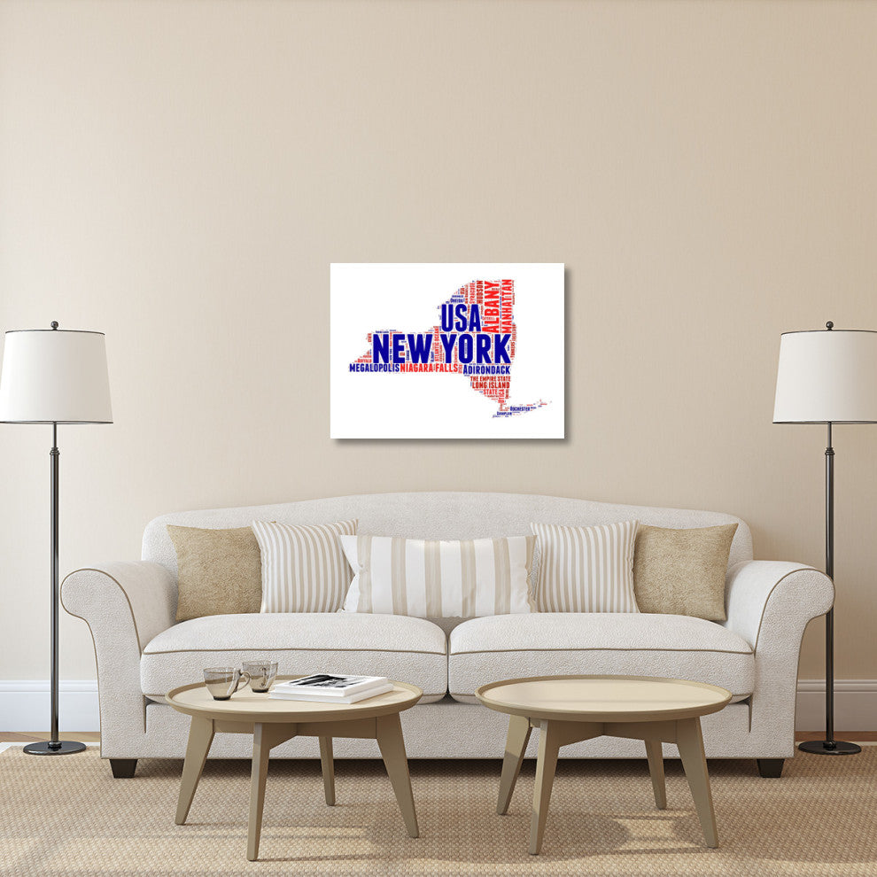 "New York Word Cloud Map" Fine Art Print