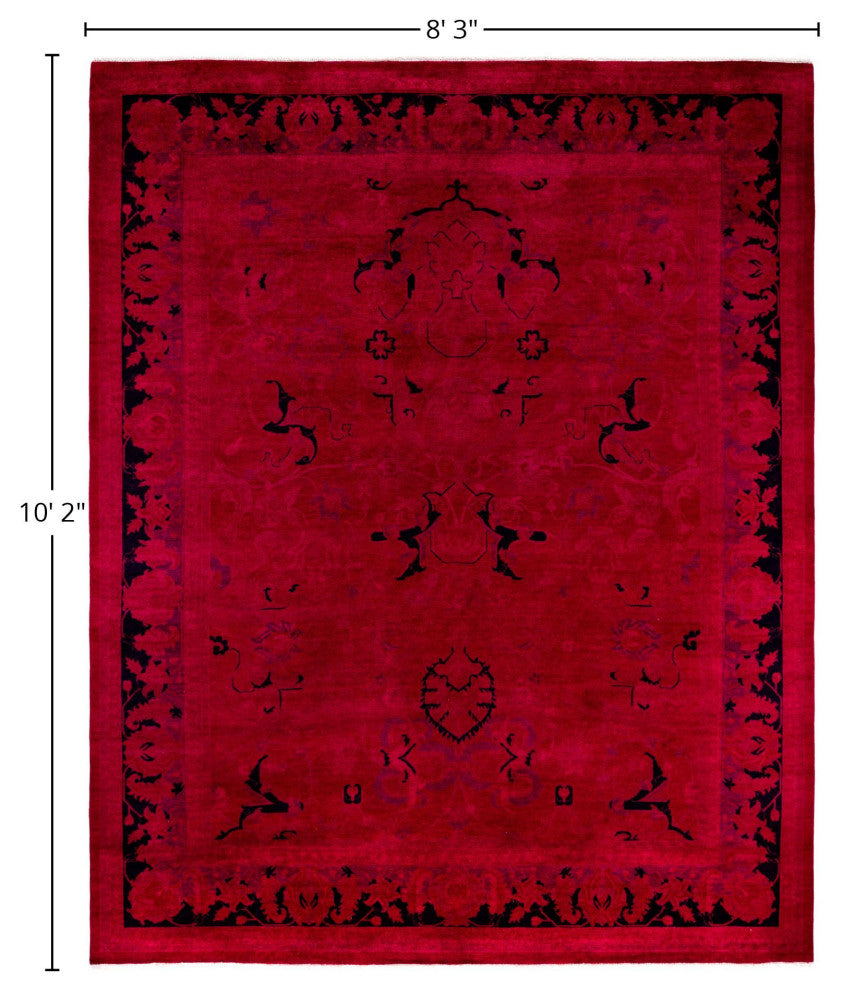 Overdyed One-of-a-Kind Hand-Knotted Area Rug Pink, 8' 3" x 10' 2"