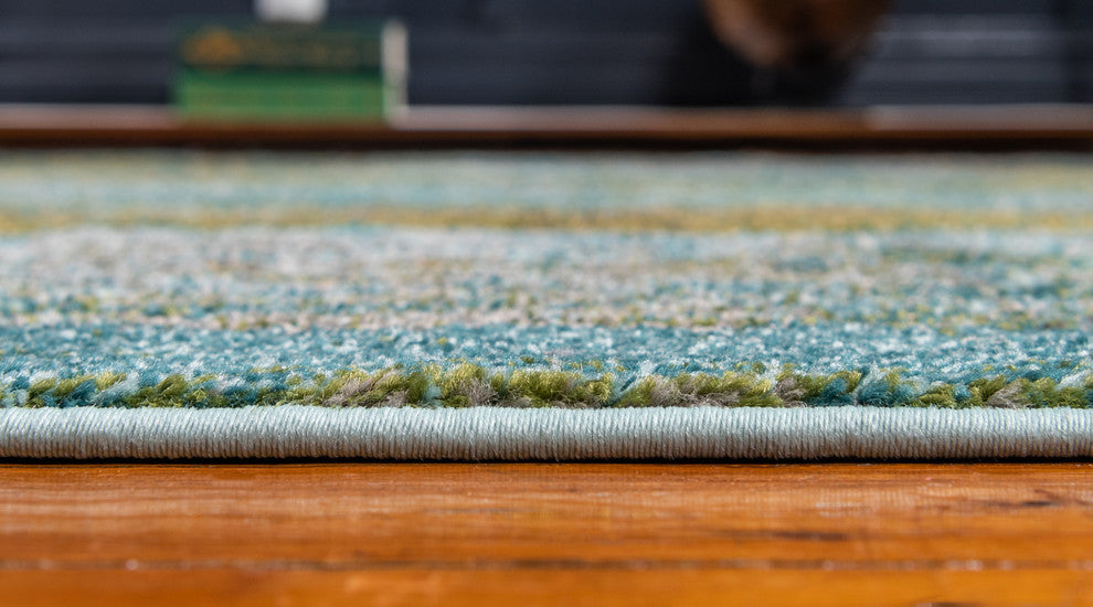 Unique Loom Turquoise Jardin Lilly 6' 0 x 9' 0 Area Rug