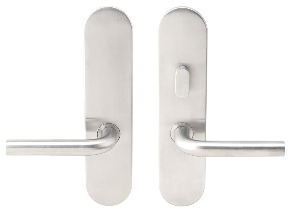 Cologne Lever, Tubular Passage With Privacy Bolt, LH, Satin Stainless Steel