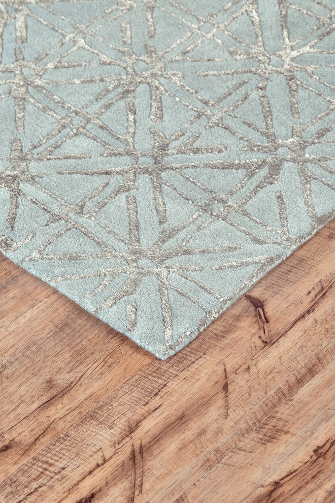 Weave & Wander Hartford Rug, Blue/Beige, 10'x10' Round