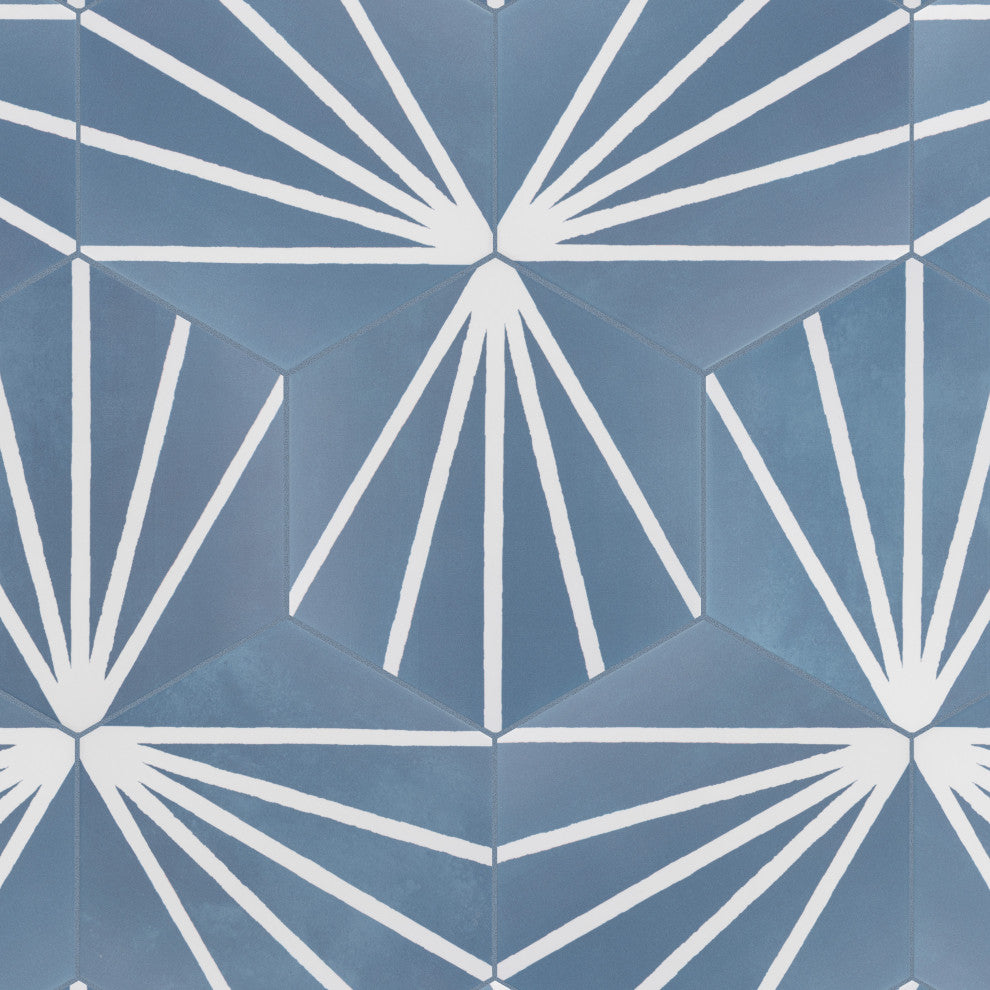 Horizon Dusk Hex Azul Porcelain Floor and Wall Tile