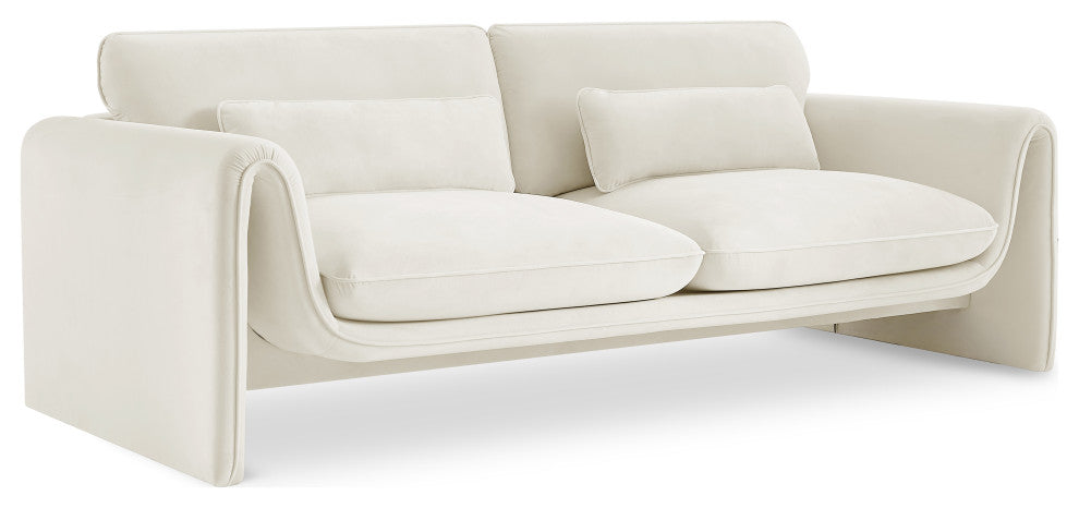 Sloan Cream Velvet Fabric Sofa