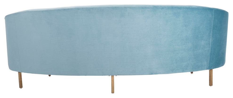 Safavieh Couture Primrose Curved Sofa, Light Blue