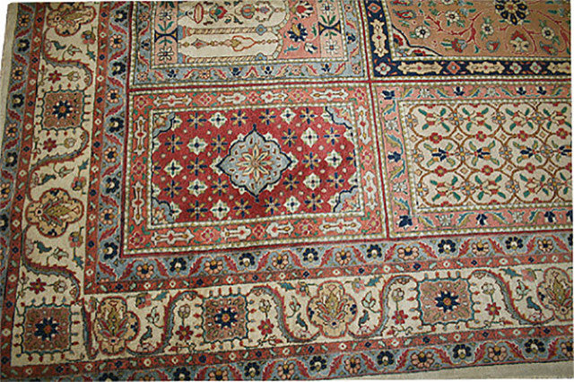 Consigned Antique Panel Design Persian Tabriz Rug/Multi Prayer Rug
