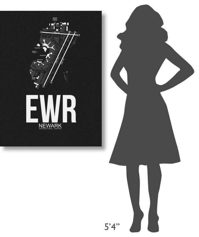 "EWR Newark Airport Black" Fine Art Print