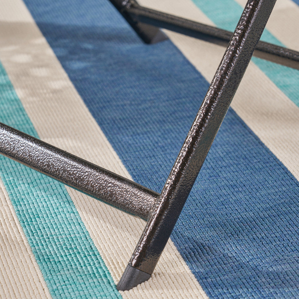 GDF Studio 5-Piece Jason Outdoor Multi-Brown Wicker Folding Dining Set