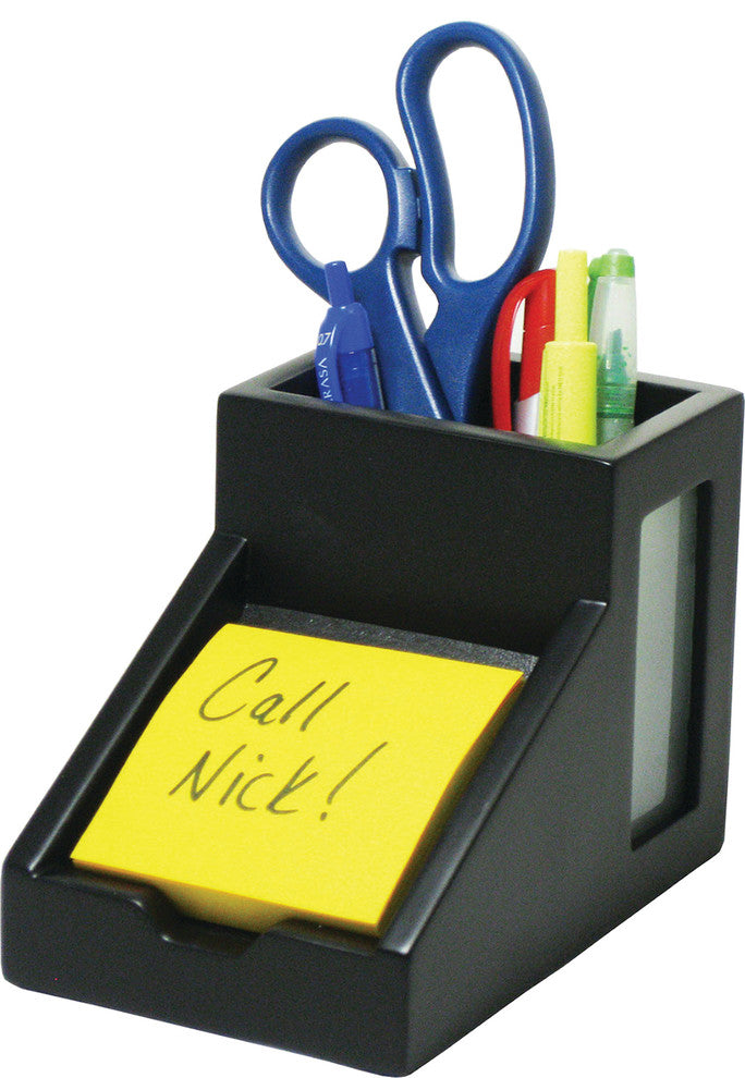 Pencil Cup with Note Holder, Black