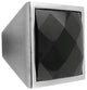MultiFaceted Black Onyx Brushed Nickel Square Frustum Knob