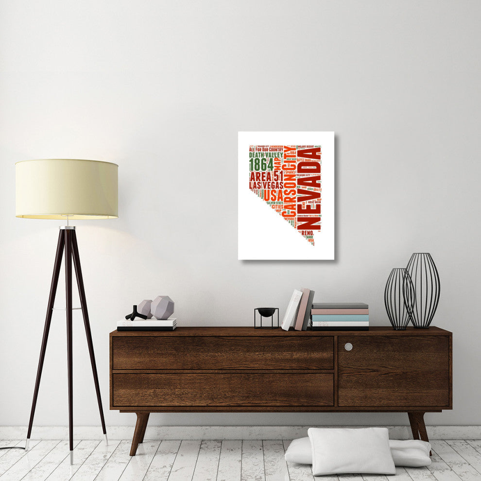 "Nevada Word Cloud Map" Fine Art Print