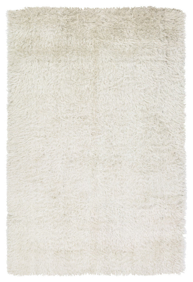 Oyster Contemporary Area Rug, White, 5'x7'6"