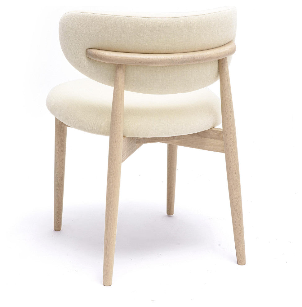 Zinea Performance Textured Velvet Dining Chair, Cream