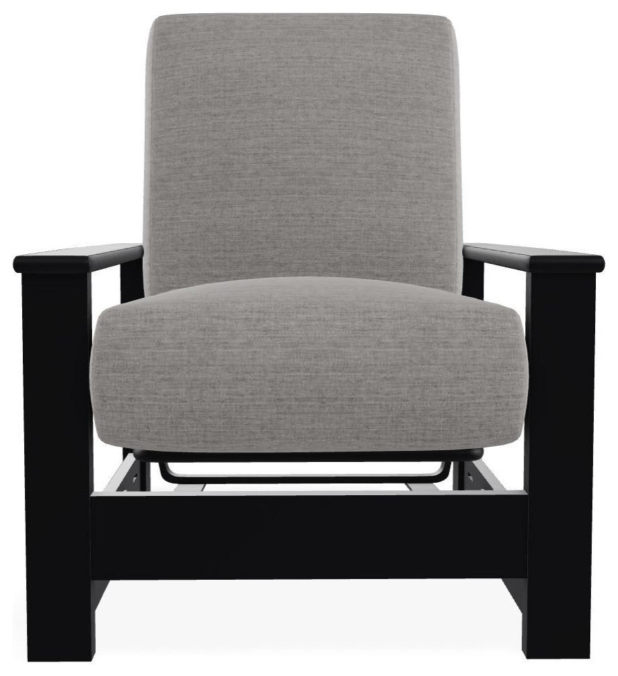 Leeward Deep Seat Outdoor Armchair with Hidden Motion, Graystone/Black