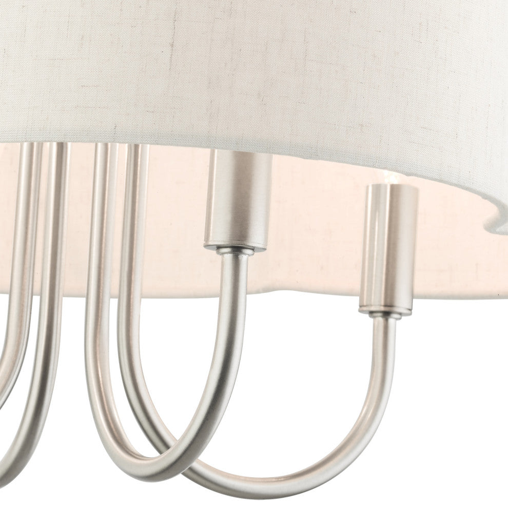 Brushed Nickel French Country, Floral, Transitional, Chandelier