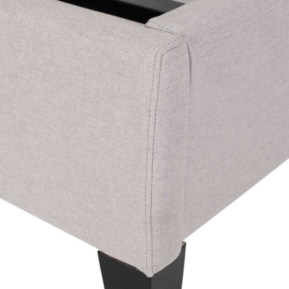 GDF Studio Cumulus Fully Upholstered Fabric Queen Bed Set, Light Gray