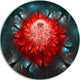 Fractal Red N Blue Flower, Floral Art Round Wall Art, 36"