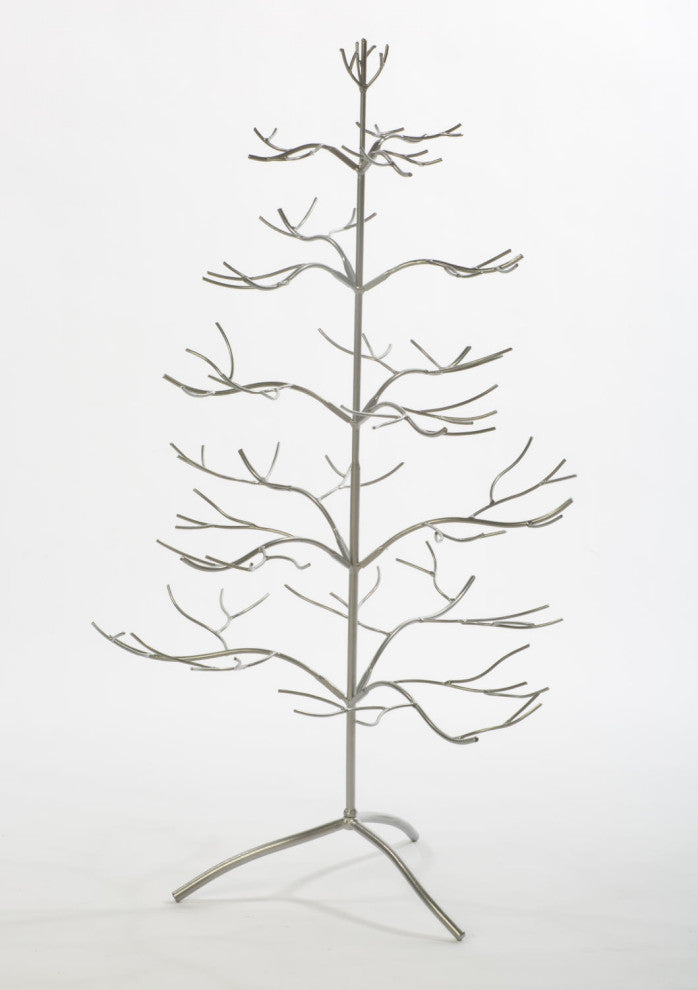 36"H Metal Ornament Tree, Silver