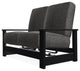 Leeward Deep Seat Outdoor Loveseat with Hidden Motion, Hither Char/Black