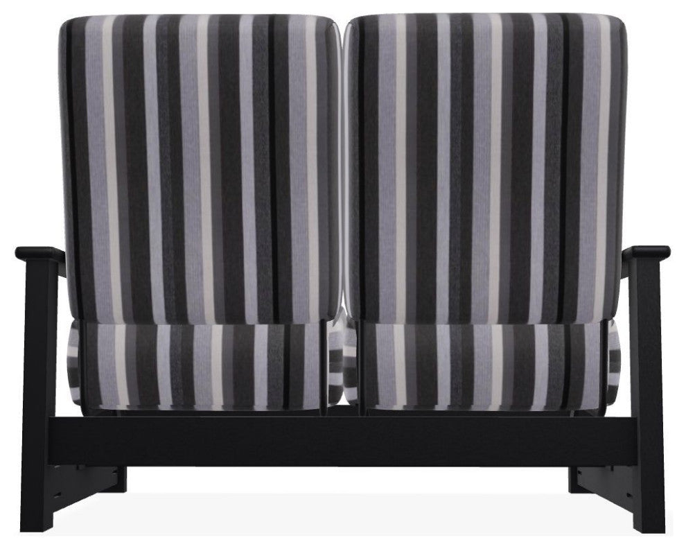Leeward Deep Seat Outdoor Loveseat with Hidden Motion, Sensory Granite/Black