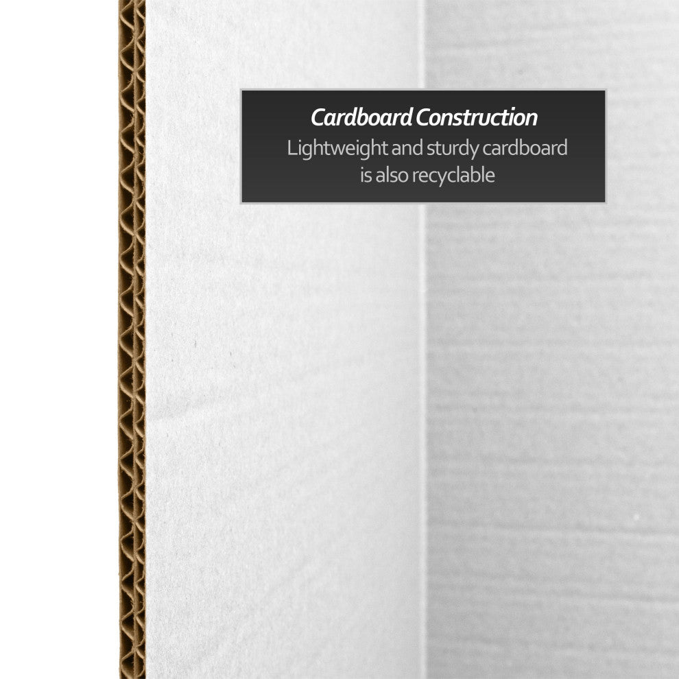 6' Tall White Cardboard Room Divider 4 Panel