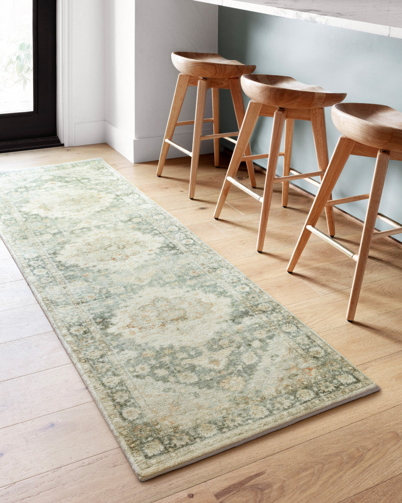 Loloi II Rosette Teal Ivory Plush Area Rug, 3'-3" X 5'-3"