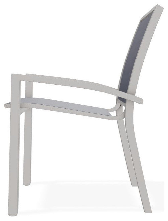 Kendall Sling Stackable Outdoor Dining Chair, Collect Indigo/Warm Gray