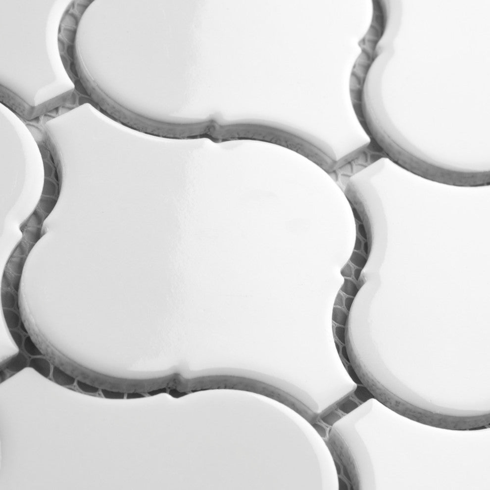 Metro Lantern Glossy White Porcelain Floor and Wall Tile
