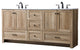 60" Double Bathroom Vanity, Natural Oak, 72