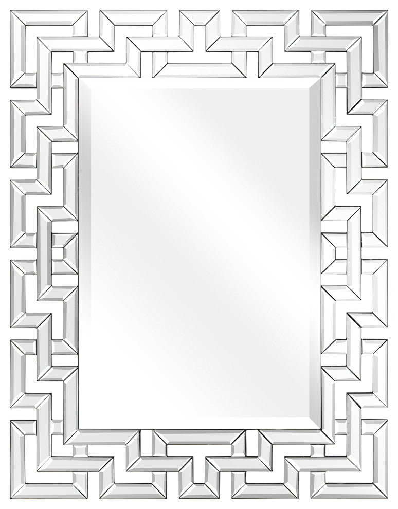 Rectangular Antique Wall Mirror, 0.75" Beveled Center, 40"x 31" Bathroom Mirror