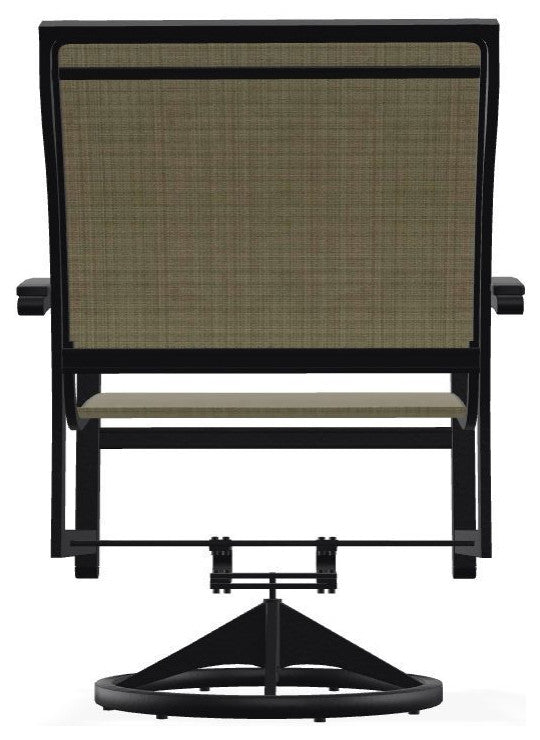Bazza Sling Outdoor Swivel Rocker, Elevation Stone/Black