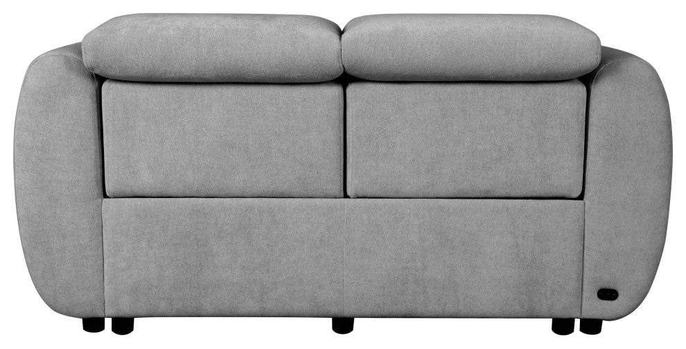 Divani Casa Brevig Modern Grey Fabric Sofa With 2 Recliners