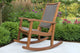 Salinas Resin Wicker and Eucalyptus Rocker Chair, Gray