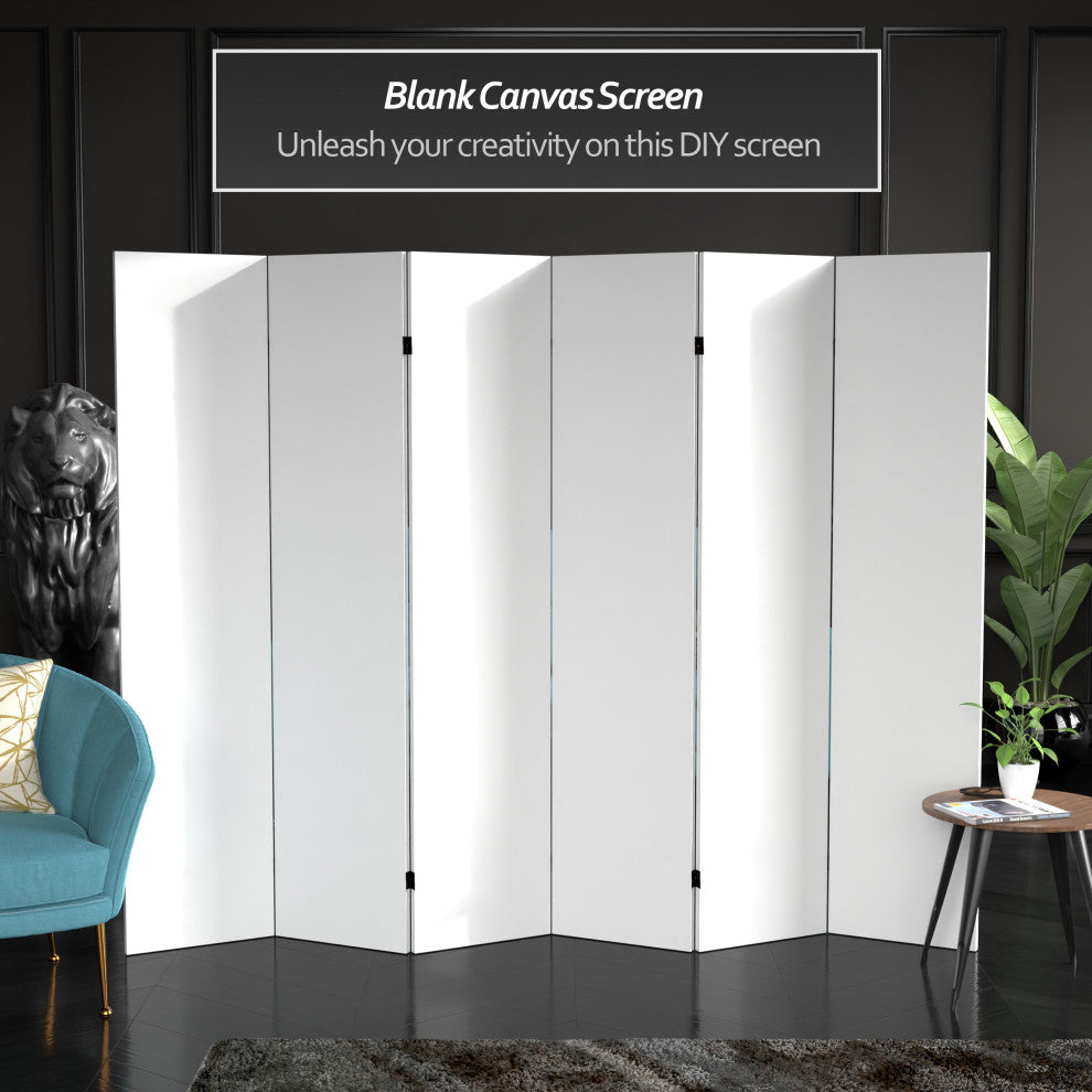 6' Tall Do It Yourself Canvas Room Divider, 6 Panel
