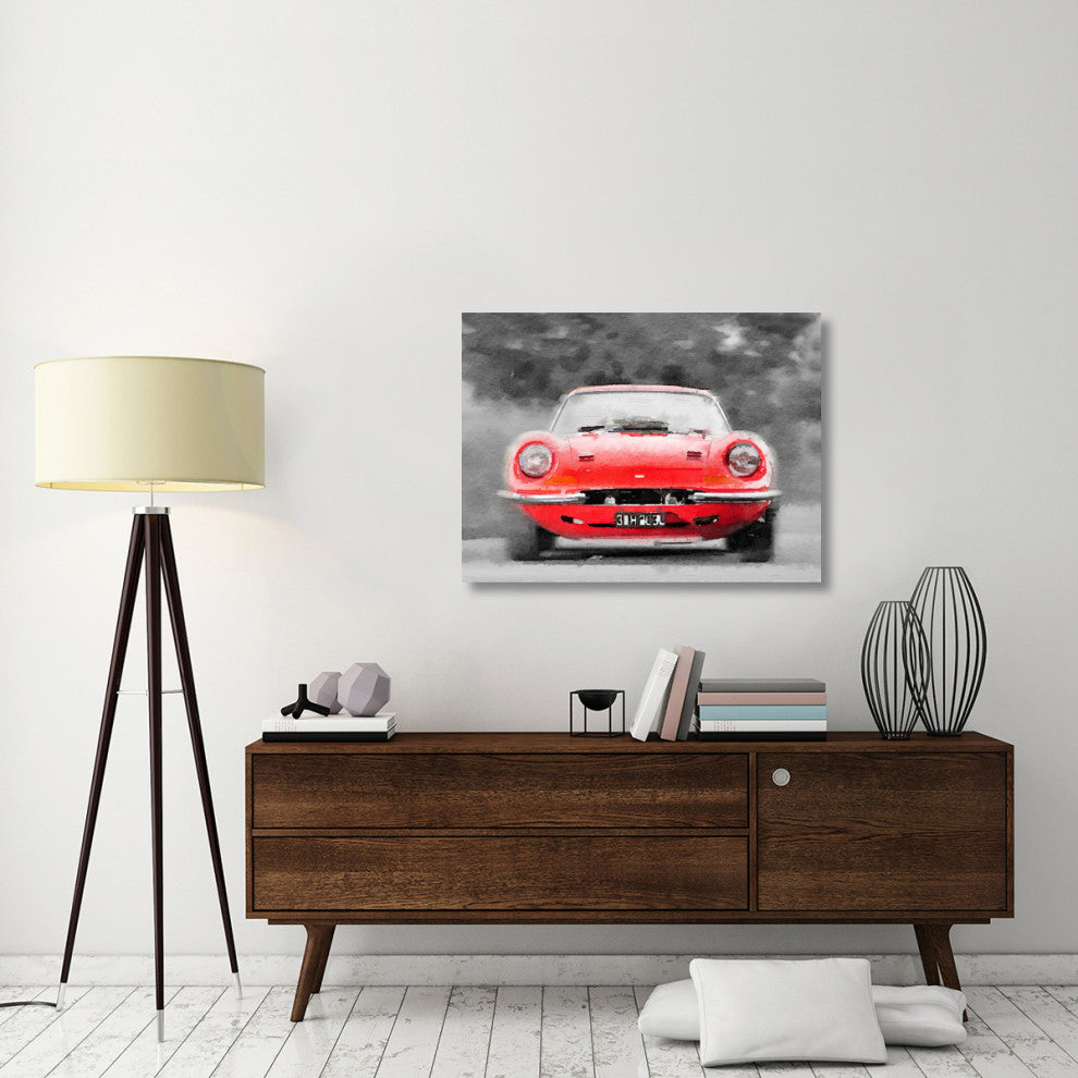 "Ferrari Dino 246 GT Front Watercolor" Fine Art Print