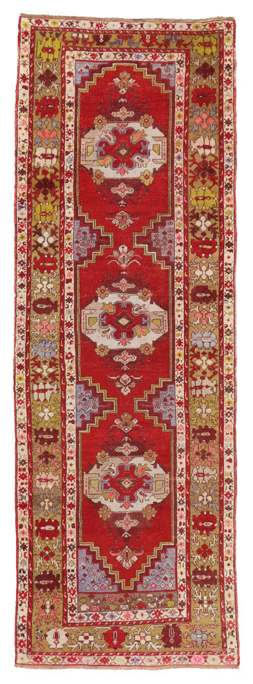 Vintage Turkish Oushak Runner, 03'07 X 10'07