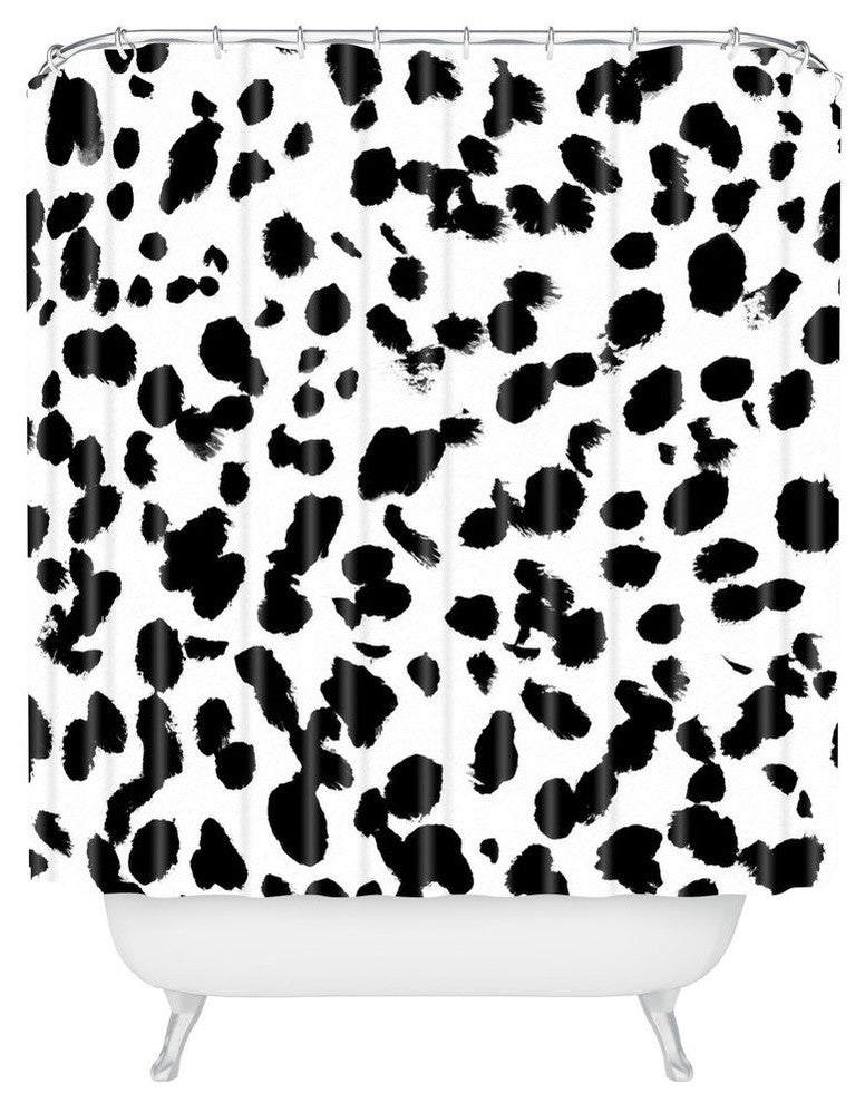 Amy Sia Animal Spot Black and White Shower Curtain, 72"x69"