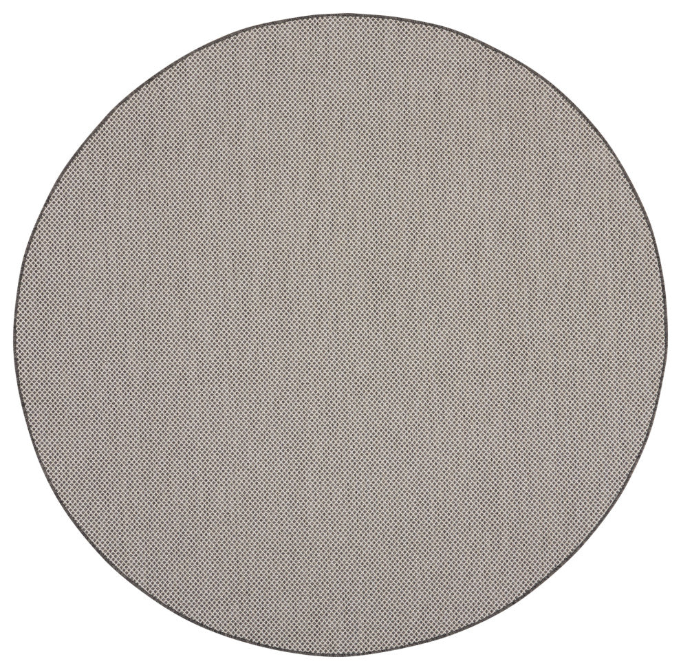 Nourison Courtyard 6' x Round Ivory/Charcoal Modern Rug