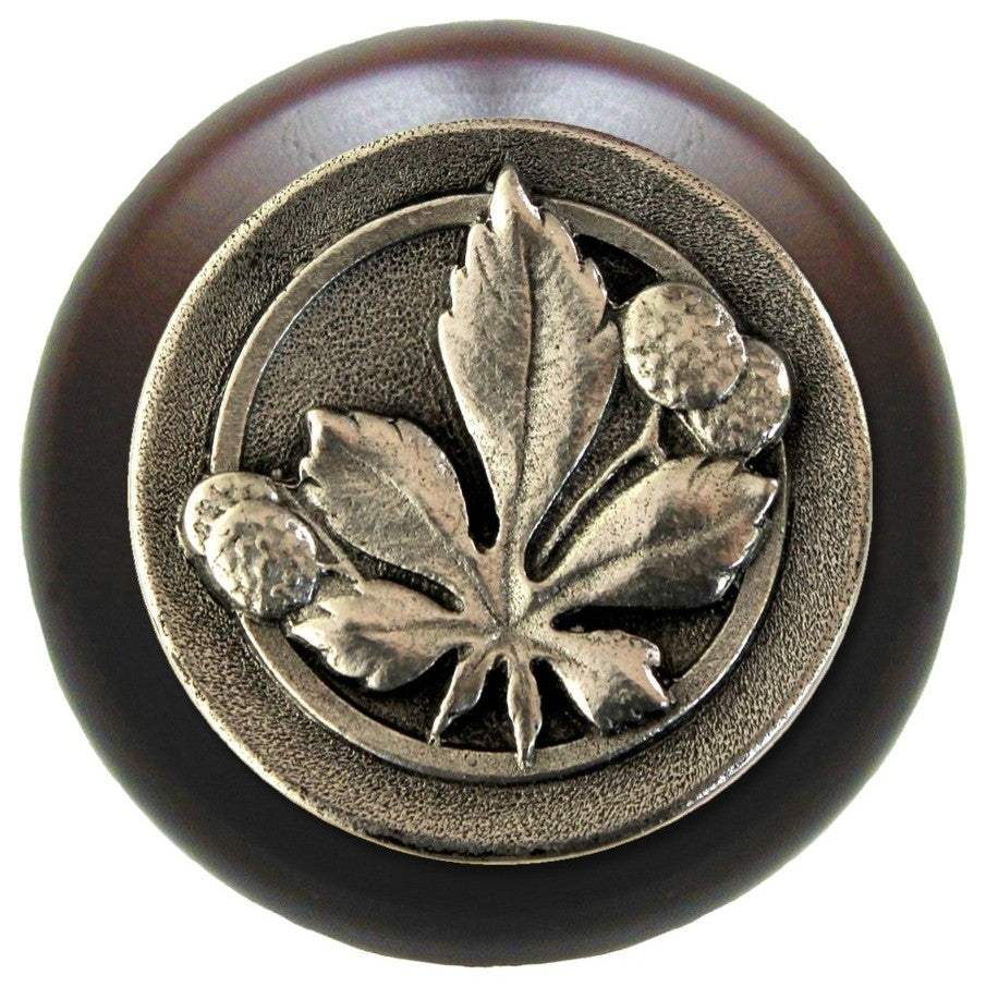 Horse Chestnut Wood Knob, Brilliant Pewter