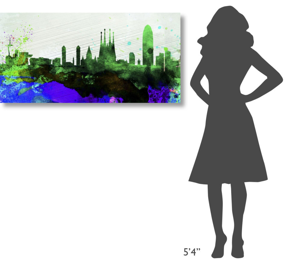 "Barcelona City Skyline" Fine Art Print