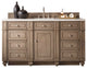 Bristol 60" Single Vanity Whitewashed Walnut, White Zeus Quartz