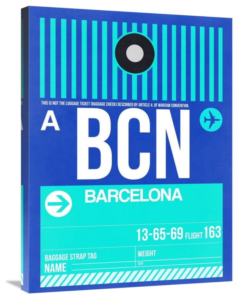 "BCN Barcelona Luggage Tag 2" Fine Art Print