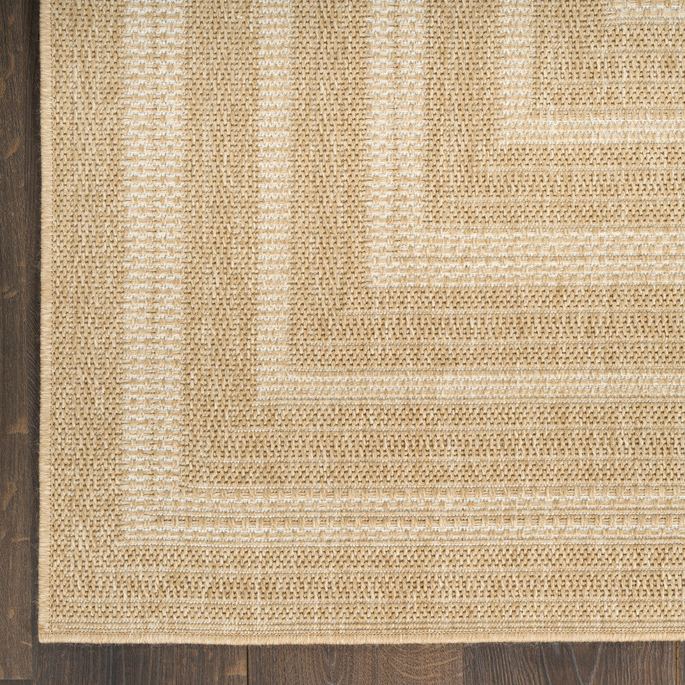 Nourison Tulum 10' x 14' Taupe Ivory Outdoor Rug