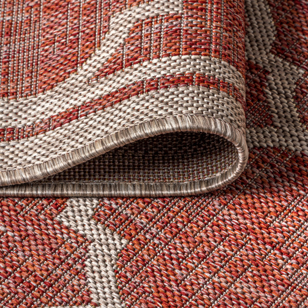 Trebol Moroccan Trellis Textured Weave Indoor/Outdoor Area Rug