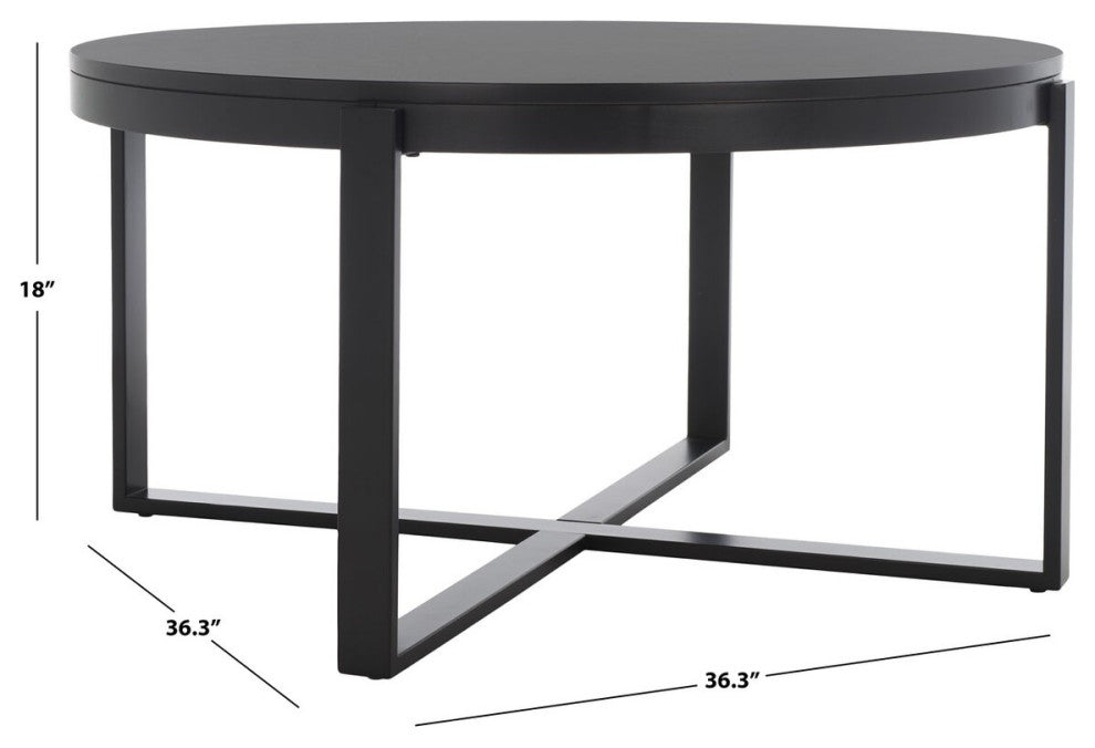 Safavieh Navya Round Coffee Table, Black